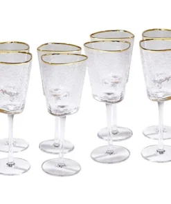 Global Views Hammered Footed Wine Glasses Set Of 8 New Arrivals