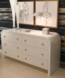 Worlds Away Valentina Chest White Lacquer