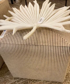 Jamie Young Pinstripe Ottoman Black And Cream New Arrivals