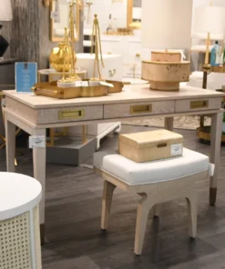 Worlds Away Plato Desk Cerused Oak