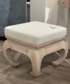 Worlds Away Claudia Stool Cerused Oak