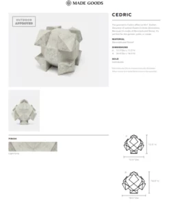 Made Goods Cedric Sculpture Light Gray