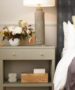 Made Goods Maris Double Nightstand Light Grey Faux Belgian Linen