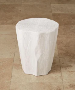 Global Views New Arrivals Trunk Stool White
