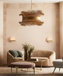 Arteriors Home Andrea Round Ottoman Rosewood