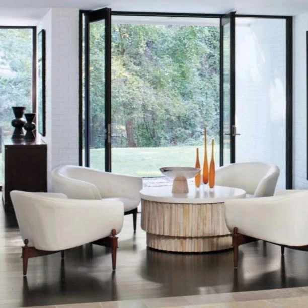 Global Views Round Teeter Totter Stone Cocktail Table New Arrivals 4 Global Views Round Teeter Totter Stone Cocktail Table New Arrivals