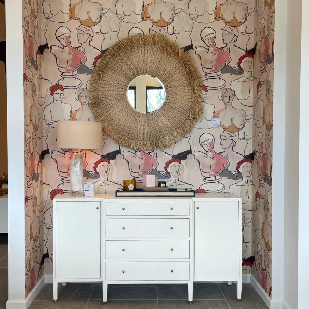 Made Goods Jarin Deep Drawer Buffet Designer White Faux Belgian Linen 4 Made Goods Jarin Deep Drawer Buffet Designer White Faux Belgian Linen