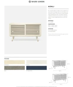 Made Goods Adali Large Cabinet Pristine Faux Raffia New Arrivals