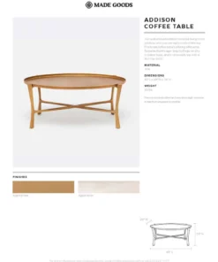 Made Goods Addison Oval Coffee Table Aged Brass New Arrivals