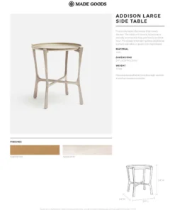 Made Goods Addison Large Side Table Aged Silver