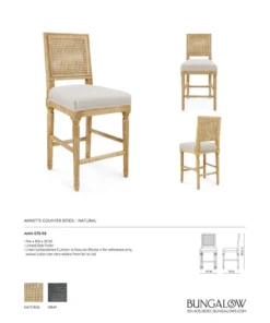 Bungalow 5 Annette Counter Stool Natural