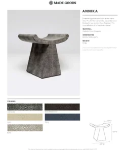 Made Goods New Arrivals Annika Stool Ivory Faux Shagreen