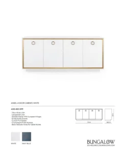 Bungalow 5 Ansel 4 Door Cabinet White New Arrivals 11 Bungalow 5 Ansel 4 Door Cabinet White New Arrivals