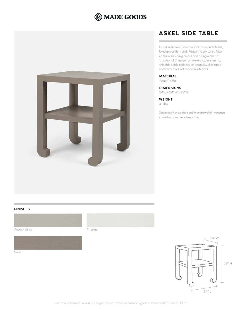 Made Goods Askel Side Table Pristine Faux Raffia 7 Made Goods Askel Side Table Pristine Faux Raffia