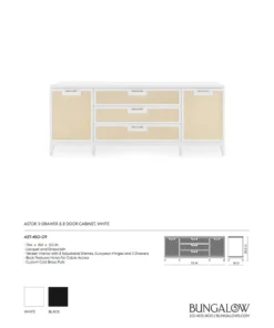 Bungalow 5 New Arrivals Astor 3 Drawer And 2 Door Cabinet White 19 Bungalow 5 New Arrivals Astor 3 Drawer And 2 Door Cabinet White