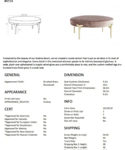 Arteriors Home Andrea Round Ottoman Rosewood 14 Arteriors Home Andrea Round Ottoman Rosewood