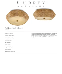 Currey And Company New Arrivals Antibes Flush Mount Chandelier