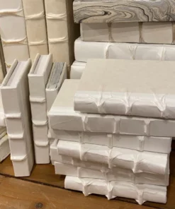 E Lawrence Antique White Parchment Minis Book Set Of 12