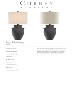 Currey And Company New Arrivals Anza Table Lamp