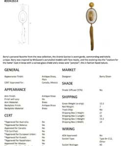 Arteriors Home Aramis Sconce Antique Brass