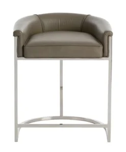Arteriors Home New Arrivals Calvin Counter Stool Dove And Polished Nickel