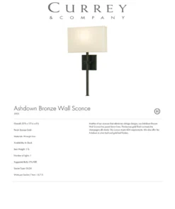 Currey And Company Ashdown Wall Sconce Black