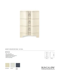 Bungalow 5 Bardot 3 Drawer Side Table Natural 25 Bungalow 5 Bardot 3 Drawer Side Table Natural
