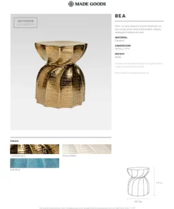 Made Goods Bea Stool Crackled Gold