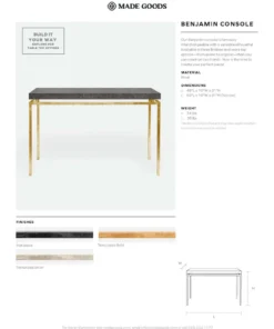 Made Goods New Arrivals Benjamin Narrow Console Table Flat Black