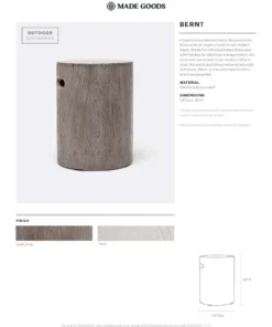 Made Goods Bernt Stool Dark Grey Concrete New Arrivals