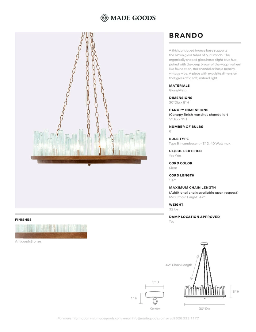 Made Goods Brando Chandelier 7 Made Goods Brando Chandelier