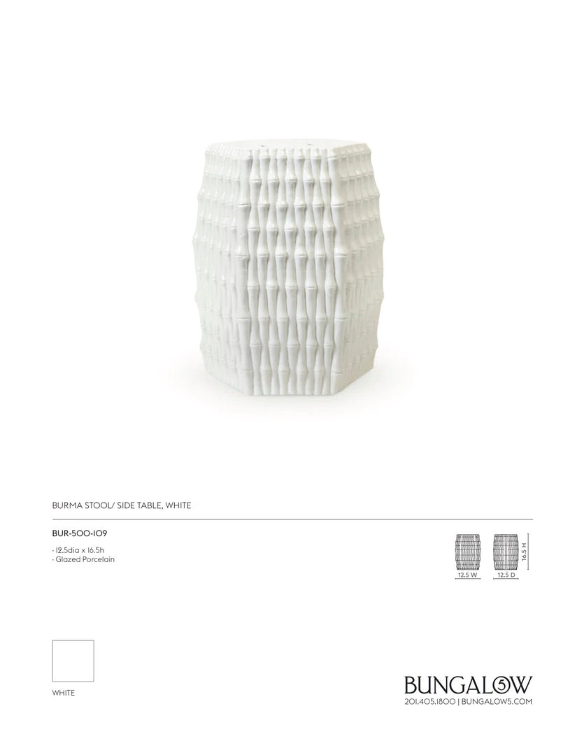 Bungalow 5 Burma Stool Or Side Table White 6 Bungalow 5 Burma Stool Or Side Table White