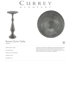 Currey And Company Baines Drinks Table New Arrivals