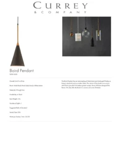 Currey And Company Baird Pendant 7 Currey And Company Baird Pendant