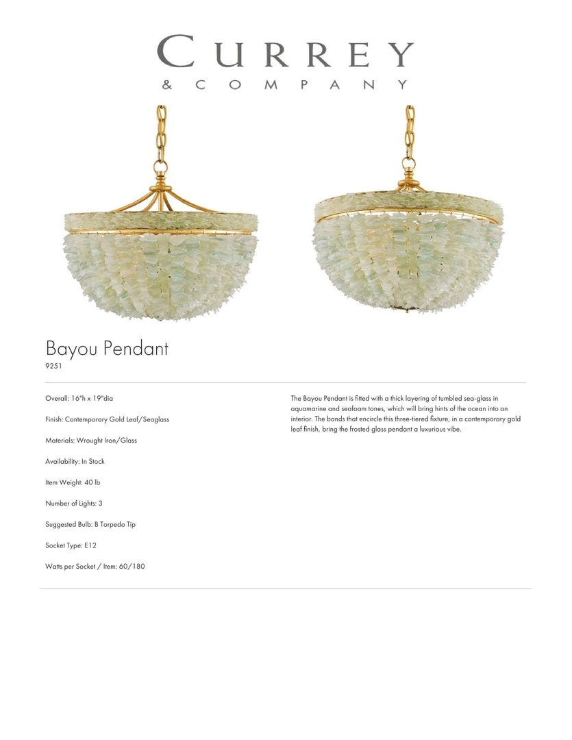 Currey And Company Bayou Pendant New Arrivals 5 Currey And Company Bayou Pendant New Arrivals