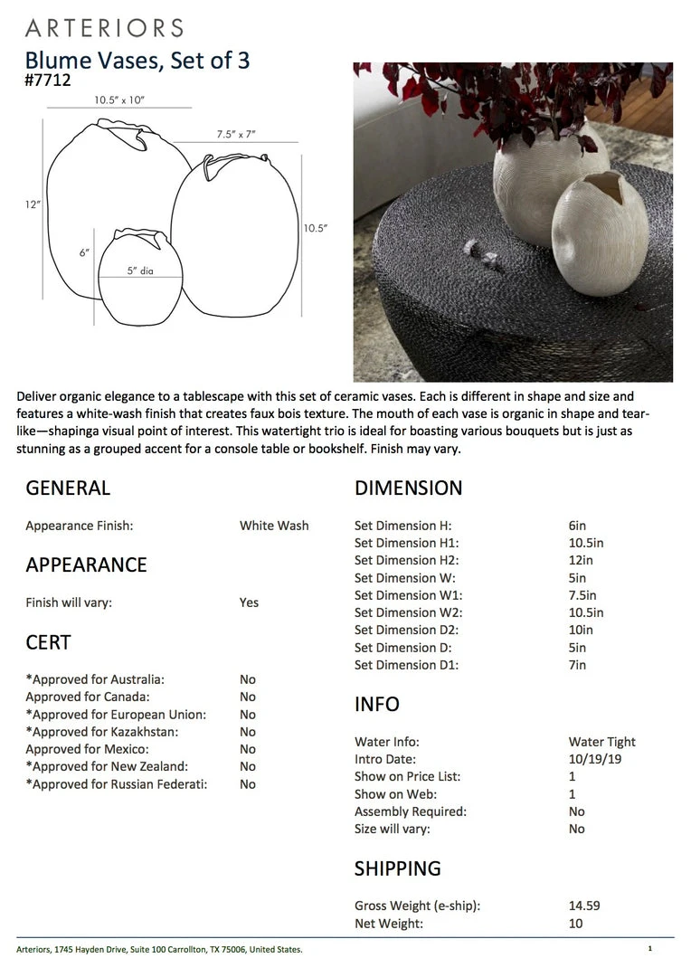 Arteriors Home Blume Vases 10 Arteriors Home Blume Vases