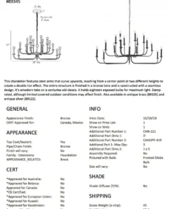 Arteriors Home Breck Large Chandelier Bronze