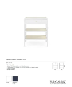 Bungalow 5 Caanan 1 Drawer Side Table White New Arrivals