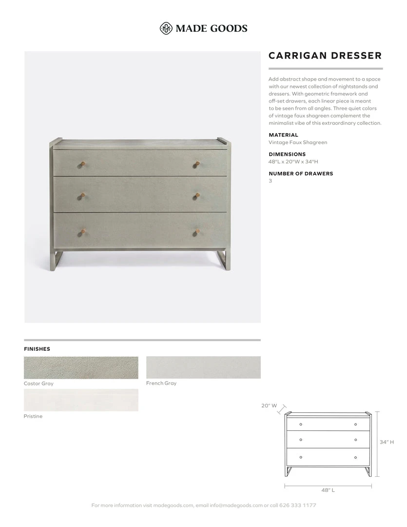 Made Goods Carrigan Dresser Pristine Vintage Faux Shagreen 5 Made Goods Carrigan Dresser Pristine Vintage Faux Shagreen