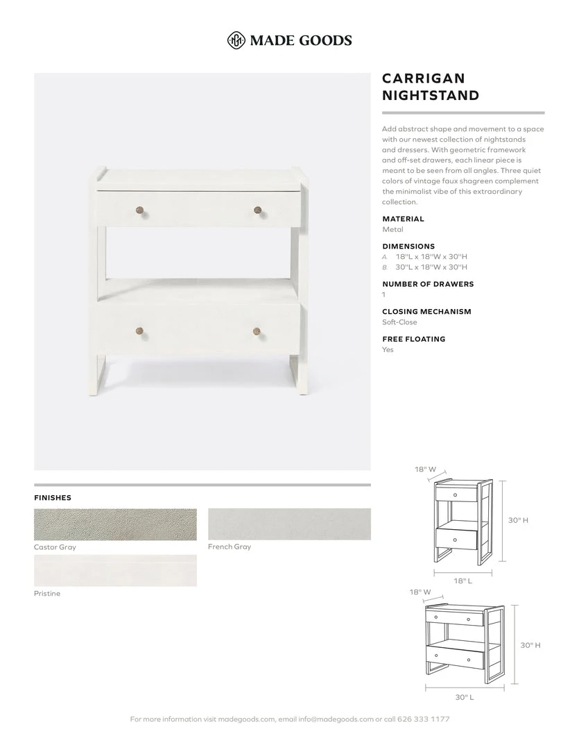 Made Goods New Arrivals Carrigan Double Nightstand Pristine Vintage Faux Shagreen 6 Made Goods New Arrivals Carrigan Double Nightstand Pristine Vintage Faux Shagreen