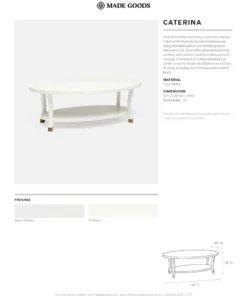 Made Goods New Arrivals Caterina Coffee Table Pristine Faux Raffia