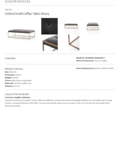 Four Hands New Arrivals Oxford Coffee Table Rialto Ebony Leather