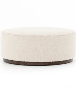 Four Hands Sinclair Large Round Ottoman Knoll Natural New Arrivals