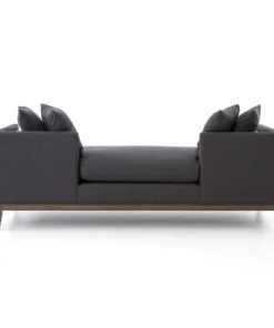 Four Hands Mercury Double Chaise Charcoal Felt
