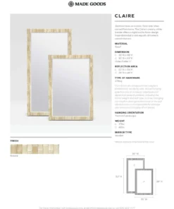Made Goods Claire Mirror Natural Bone