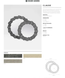 Made Goods Claude Mirror Sand Faux Shagreen