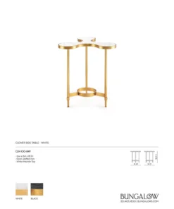 Bungalow 5 New Arrivals Clover Side Table White