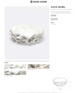 Made Goods New Arrivals Coco Bowl White Faux Coral