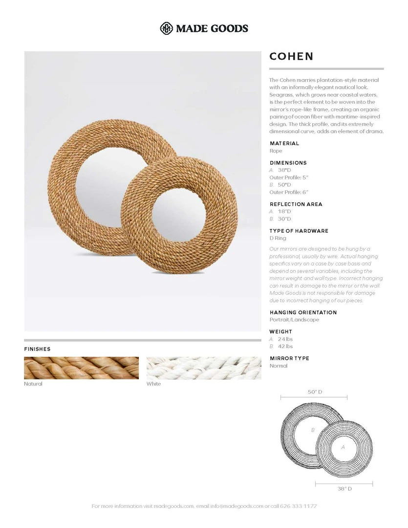 Made Goods Cohen Mirror Natural Roped Seagrass 10 Made Goods Cohen Mirror Natural Roped Seagrass