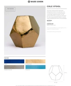 Made Goods New Arrivals Cole Stool Crackled Gold 9 Made Goods New Arrivals Cole Stool Crackled Gold